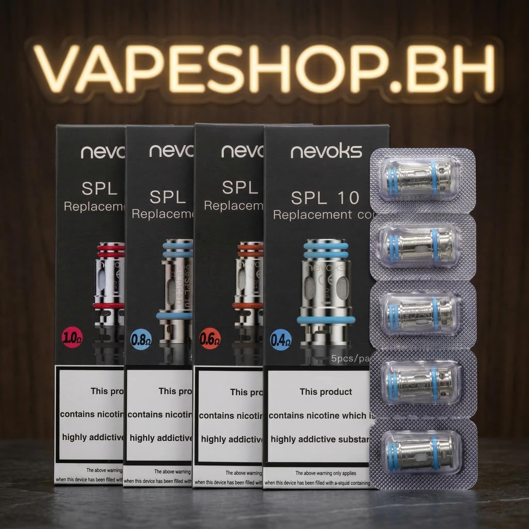 3710199 Nevoks spl 10 coils 5-pack for feelin pods, mesh design, bahrain vape replacement coils featured view