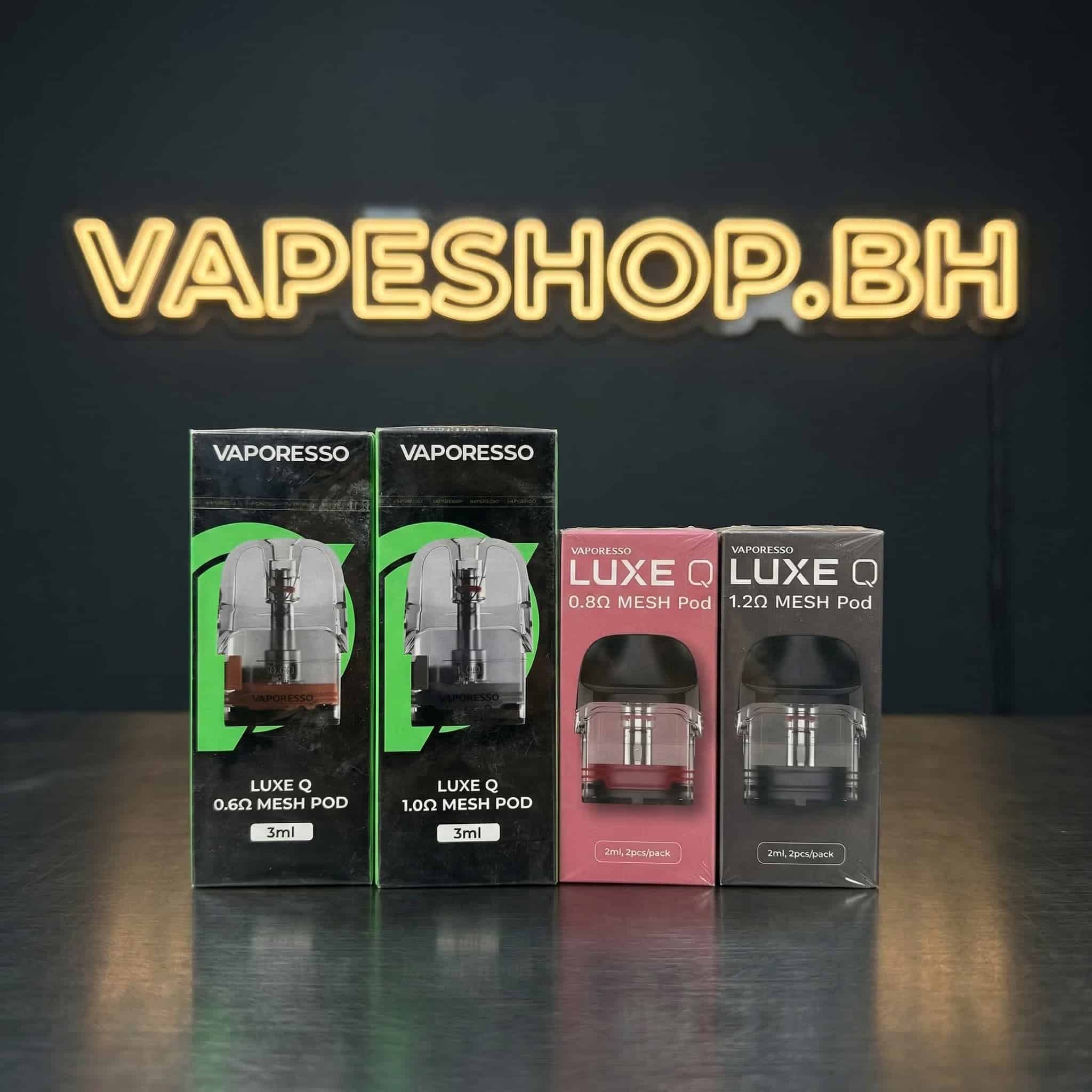 3710307 Vaporesso luxe q pod in sleek black zinc alloy with leather texture, compact 2ml pod for bahrain vapers.