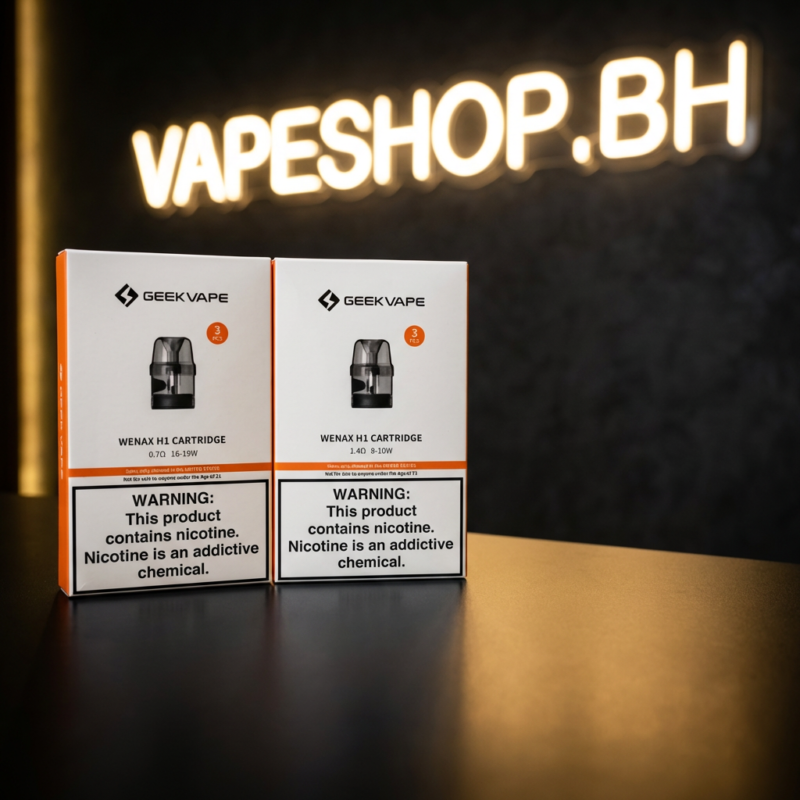 GeekVape Wenax H1 Cartridge pod in black, 2.5ml capacity with Leak-Guard, side-fill design for Bahrain vapers
