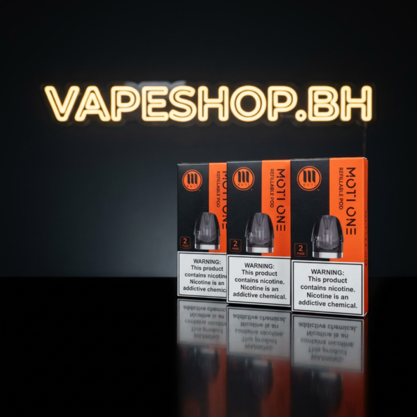 Sleek Moti One Pod vape device in compact all-metal body with ergonomic curved design and magnetic pod connector for Bahrain vapers.