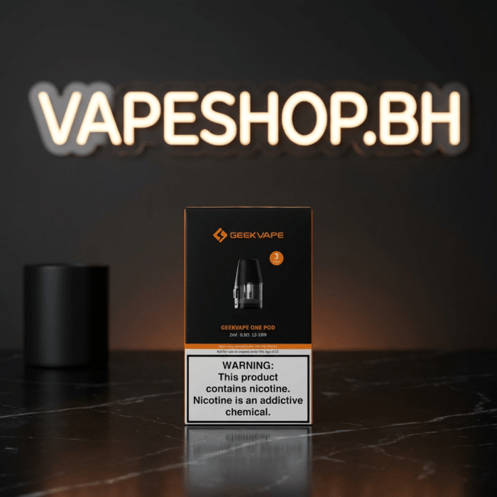Geekvape one pod close-up, 3-level output led indicator, draw-activated button fire, durable pod for bahrain