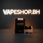 Close view of UWELL Caliburn G pod showing clear e-liquid window, adjustable airflow and 0.8ohm coil for Bahrain vape shop