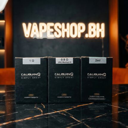 UWELL Caliburn G pod in sleek black zinc-alloy chassis with 2mL top-fill capacity and magnetic connection for Bahrain vapers