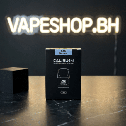 Close view of UWELL Caliburn G3 pod, transparent e-liquid window and 0.6Ω integrated coil, vape pods Bahrain.