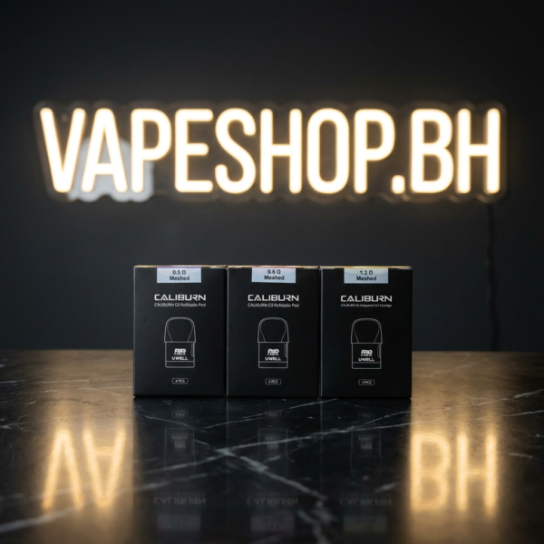 UWELL Caliburn G3 pods in black, side refill 2.5ml pod with FeCrAl meshed coil for Bahrain vapers.
