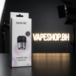 Close-up of Smok Novo X Pod showing magnetic connection, side-fill 2ml pod and U-shaped airflow channels on transparent PNG.