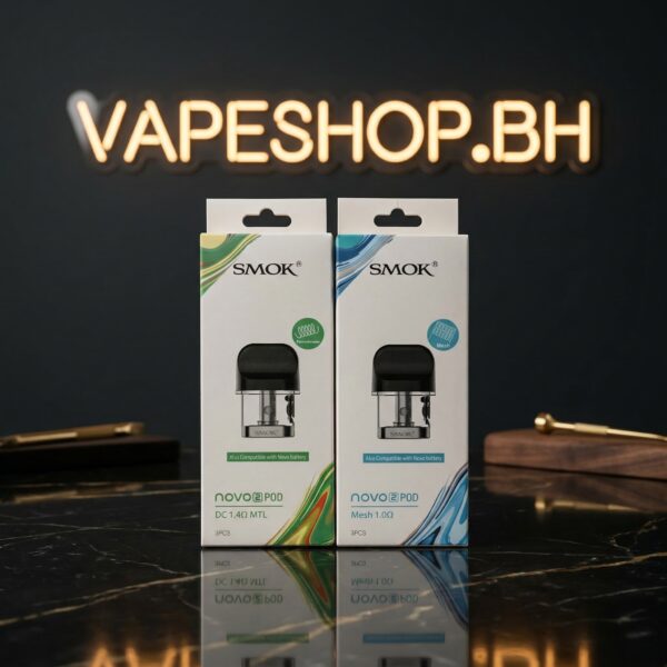 SMOK Novo 2 Pod in black, sleek rectangular shape with 2ml capacity for Bahrain vapers