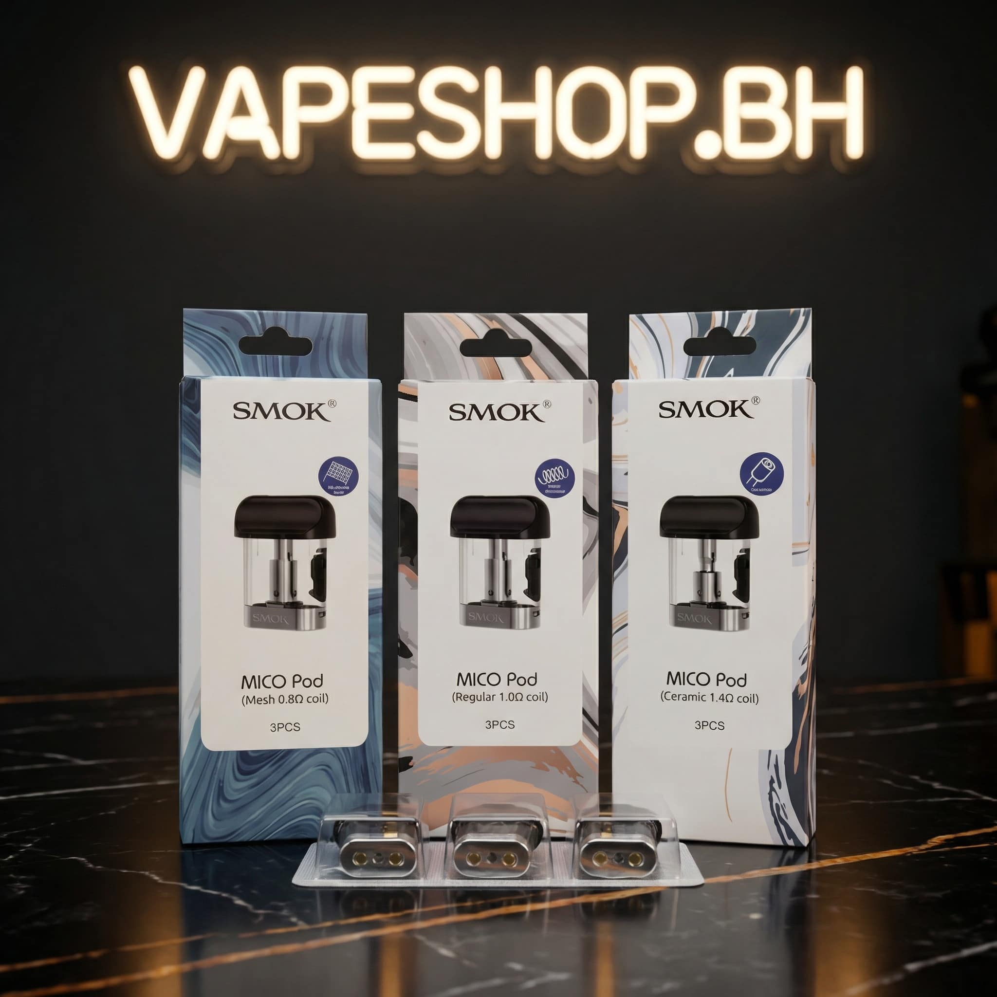 3725263 Compact **smok mico pod** in zinc alloy with rounded square shape, 700mah battery, e-liquid window, bahrain vape pod kit.