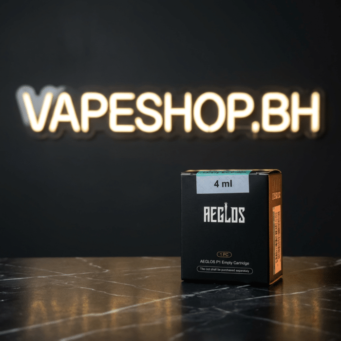 Close-up uwell aeglos p1 pod with adjustable airflow, aeglos coil, compact 18650 design for bahrain vape shop.