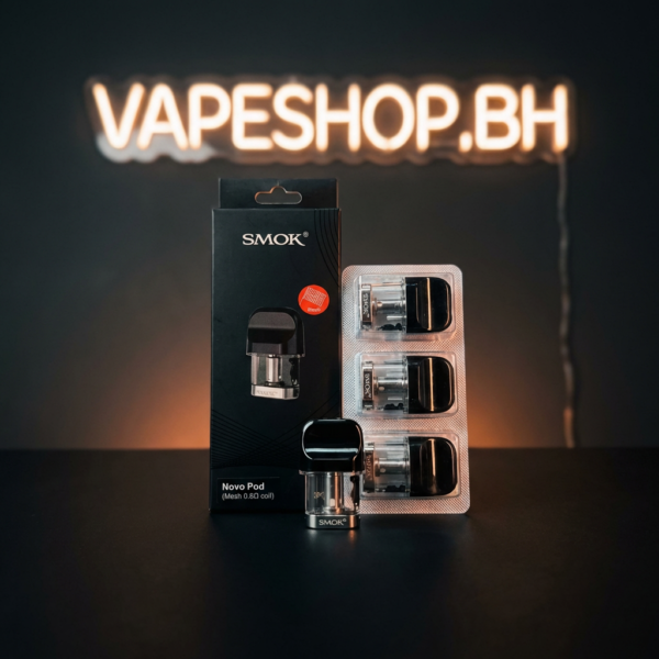 Compact Smok Novo Pod in sleek black design for VapeShop.bh, featuring side-fill 2ml capacity and integrated coil for Bahrain vapers.
