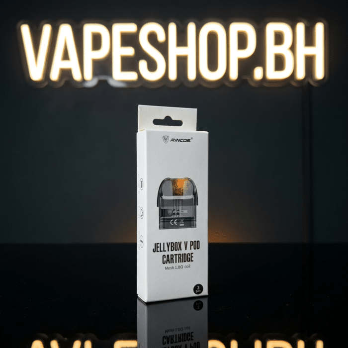Rincoe jellybox v 3ml replacement cartridge 1. 0ω, transparent side-fill pod for bahrain vape shop jellybox v devices