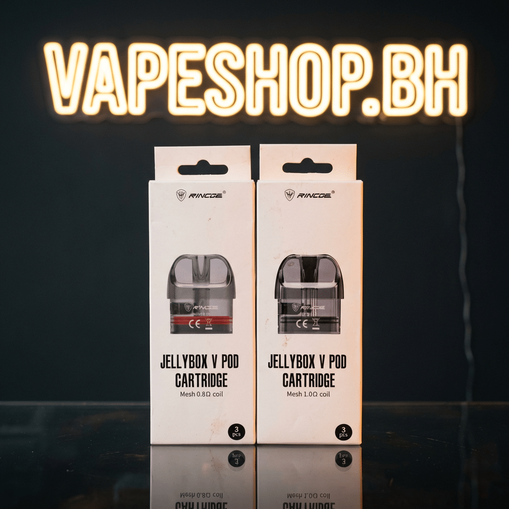 3727048 Rincoe jellybox v cartridge 3ml pod in clear pctg, 0. 8ω coil, side fill for jellybox v series vape in bahrain