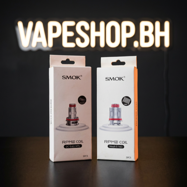 Smok RPM 2 Coil 5-pack in black packaging with 0.16Ω mesh and 0.6Ω DC MTL coils for Bahrain vapes.