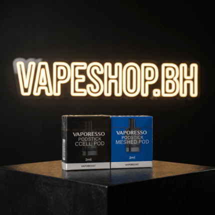Vaporesso Podstick pods in black, sleek rectangular shape with top-fill design for Bahrain vapers.