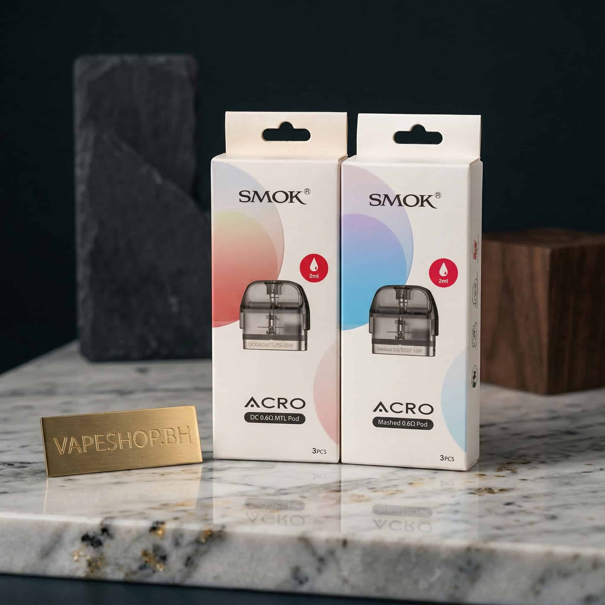 3727793 Sleek **smok acro pod** system in black with 0. 69" oled screen, 1000mah battery, 0. 8ω mesh pod for bahrain vapers.