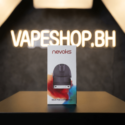 Nevoks EDJO Cartridge pod for Bahrain vapes, 1.0Ω coil, 1.8ml leak-proof capacity, sleek black design, top-fill refillable.