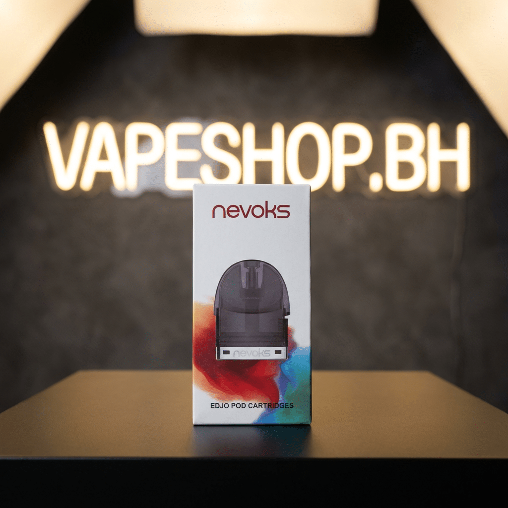 3728676 Nevoks edjo cartridge pod for bahrain vapes, 1. 0ω coil, 1. 8ml leak-proof capacity, sleek black design, top-fill refillable.