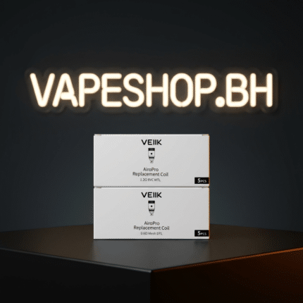 VEIIK Veiik Airo Pro replacement coils 5pcs pack, featuring 0.6ohm mesh and 1.2ohm BVC for Bahrain vape pods.