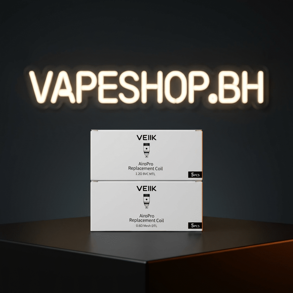3729214 Veiik veiik airo pro replacement coils 5pcs pack, featuring 0. 6ohm mesh and 1. 2ohm bvc for bahrain vape pods.