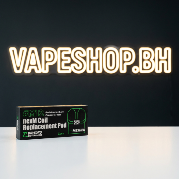 Wotofo NexM Pod #12 replacement pod in black anodized finish, 22mm diameter cylindrical shape for nexPOD system, Bahrain vape coils