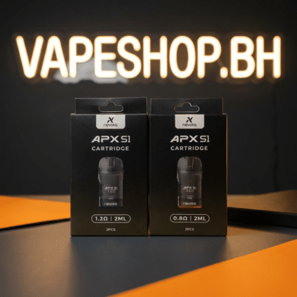 Nevoks APX S1 Cartridge pack of 3, 2ml PCTG pods with integrated 0.8Ω or 1.2Ω coils for Bahrain vapes