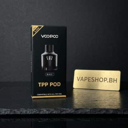 Voopoo TPP Pod in sleek black, 5.5ml refillable vape pod cartridge with bottom fill for Bahrain vapers.