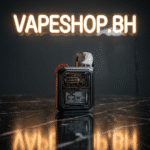 Stylish black UWELL Caliburn GK3 pod system displaying LCD screen, lanyard loop and draw-activated mechanism