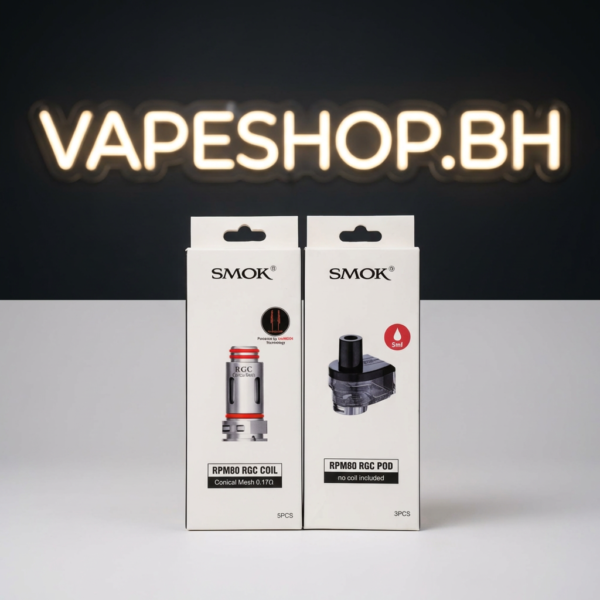SMOK RPM 80 RGC pod in black with 0.17-ohm conical mesh coil, 5ml e-liquid capacity for Bahrain vapers