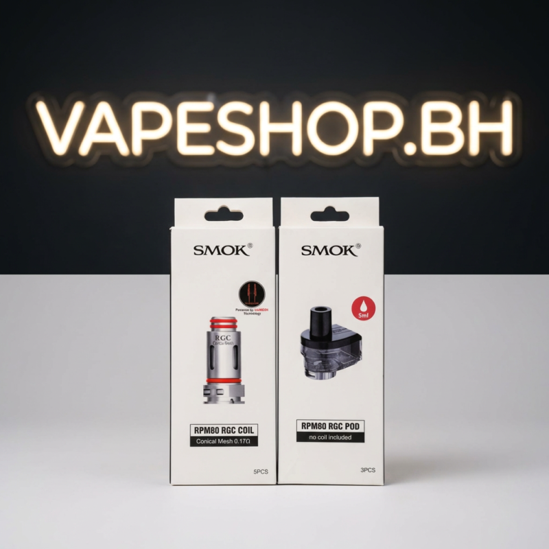 SMOK RPM 80 RGC Pod أسود بملف 0.17ohm سعة 5ml لفيب البحرين