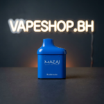 Mazaj Switch Pod disposable vape angle 2, ergonomic shape with Mazaj branding and 50mg nicotine pod Bahrain