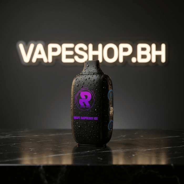 Sleek roxo roxo two 20k disposable vape angled shot, digital led display for e-liquid and battery, 20000 puffs capacity, bahrain vaping