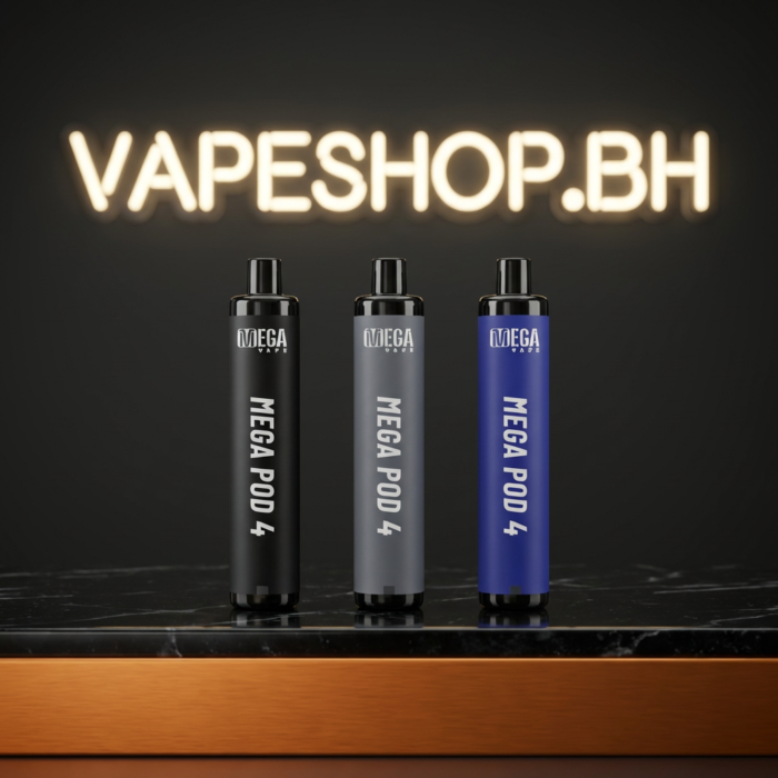 Mega pod 4 disposable vape device with 4000 puffs, 10ml pre-filled e-liquid, and 1000mah rechargeable battery in black