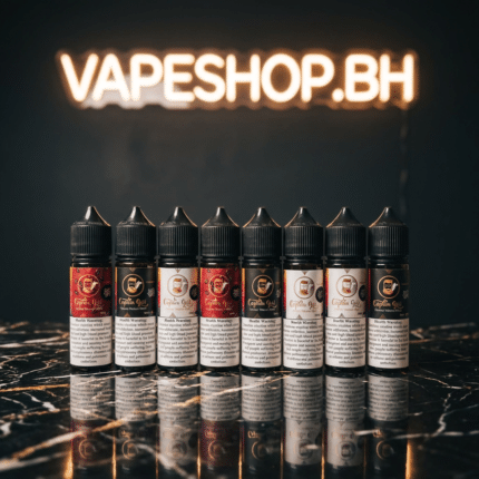 Captain Gold E-Liquids Freebase bottle, premium vape juice for Bahrain vapers, clear label view