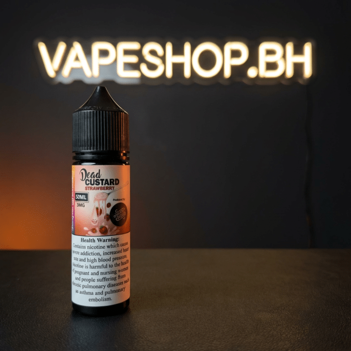 Dead custard freebase e-liquid gallery view, tall bottle showcasing rich custard flavor, premium freebase for bahrain vapers.