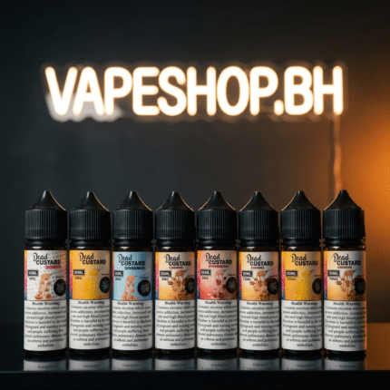 Dead Custard Freebase e-liquid featured bottle with creamy custard label, smooth Bahrain vape juice for sub-ohm vaping.