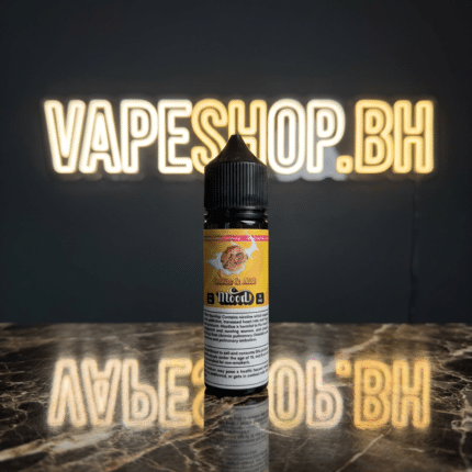 Close-up of Mood E-Liquids Freebase vape juice, bold colors and flavor details visible on Bahrain stock.