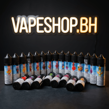 Grand E-Liquids Mega E-Liquids Freebase bottle with vibrant label, premium vape juice for Bahrain vapers.