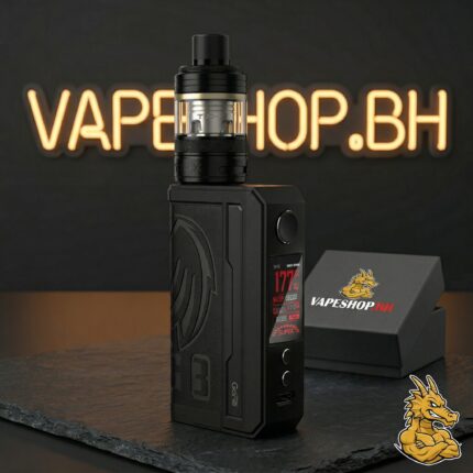 Closeup of Voopoo Drag 3 mod showcasing leather grip, firing button and adjustment buttons on robust 177W FreeBase kit.