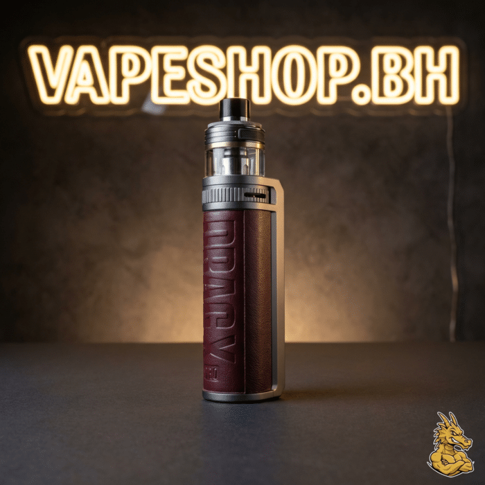 Close-up of voopoo drag x pro mod with gene. Fan 3. 0 display, plus/minus buttons, and type-c port in bahrain shop.