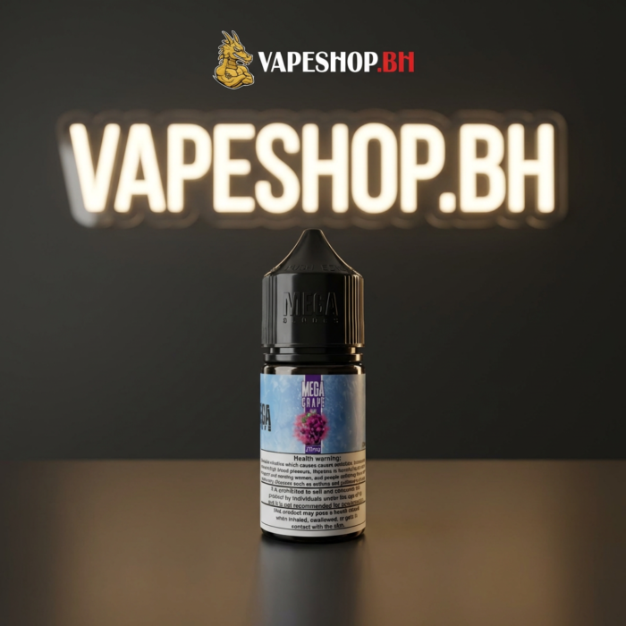 Grand e-liquids mega saltnic 30ml bottle with vibrant label on white background, premium salt nic vape juice for bahrain vapers