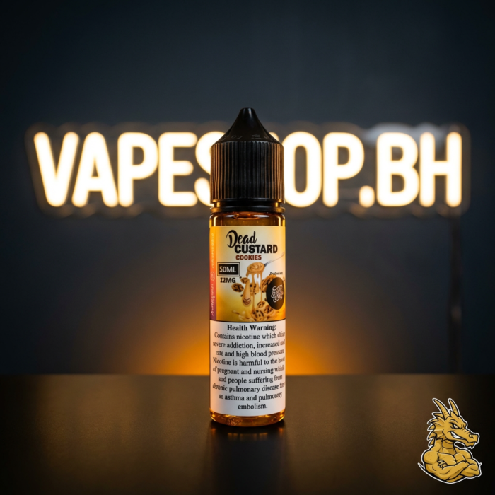 Dead custard freebase e-liquid bottle with creamy custard label, smooth premium vape juice for bahrain vapers
