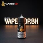 Close view of Mega E-Liquids Saltnic by Grand, 30ml salt nic vape juice in clear bottle with bold branding