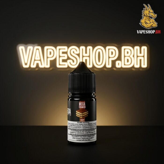 Mega saltnic grand e-liquids 30ml, detailed label on nicotine salt e-liquid perfect for pod systems in bahrain