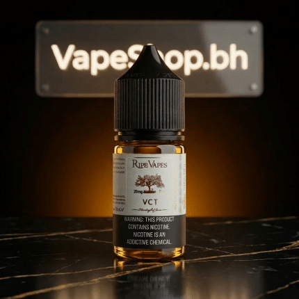Ripe Vapes Saltnic 30ml e-liquid bottle with rich tobacco vanilla custard flavor, 50mg salt nic for smooth Bahrain vape hits