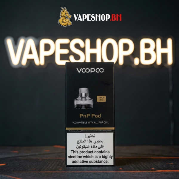 Voopoo PnP Pod in black transparent PCTG, 4.5ml capacity for Bahrain vapers, bottom-fill design with PnP coils