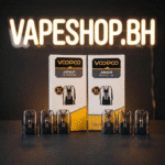 Voopoo Argus cartridge pod, clear 2ml PCTG top-fill design for Bahrain vapes, 0.7Ω coil visible.