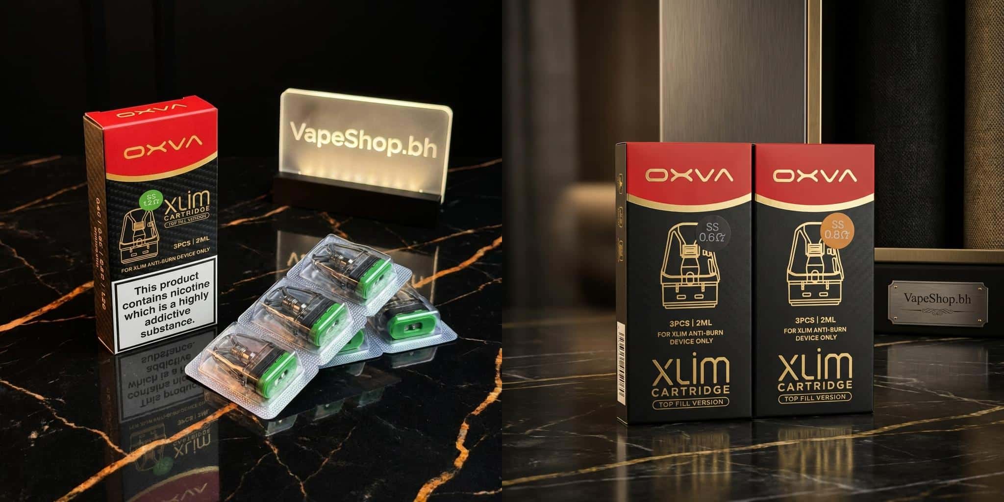 Merged_Xlim_Side_By_Side Oxva xlim ss replacement pods side by side, stainless steel top-fill design, 2ml capacity for bahrain vapers