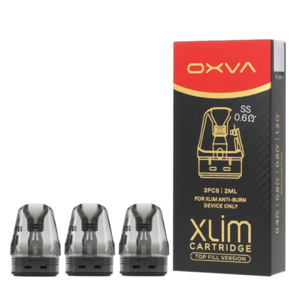 OXVA - Xlim SS pod (0.6ohm) Top Fill Cartridges Stainless 2ml, (3PC)