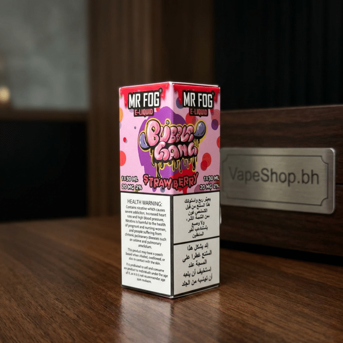 Detailed mr fog saltnics label view, high-strength mr fog salt nic juice in bahrain shop.
