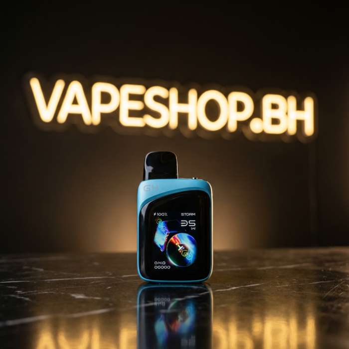 Uwell caliburn g4 pro koko kit close-up showing 2-inch touchscreen ui themes and type-c port on compact 35w device bahrain.